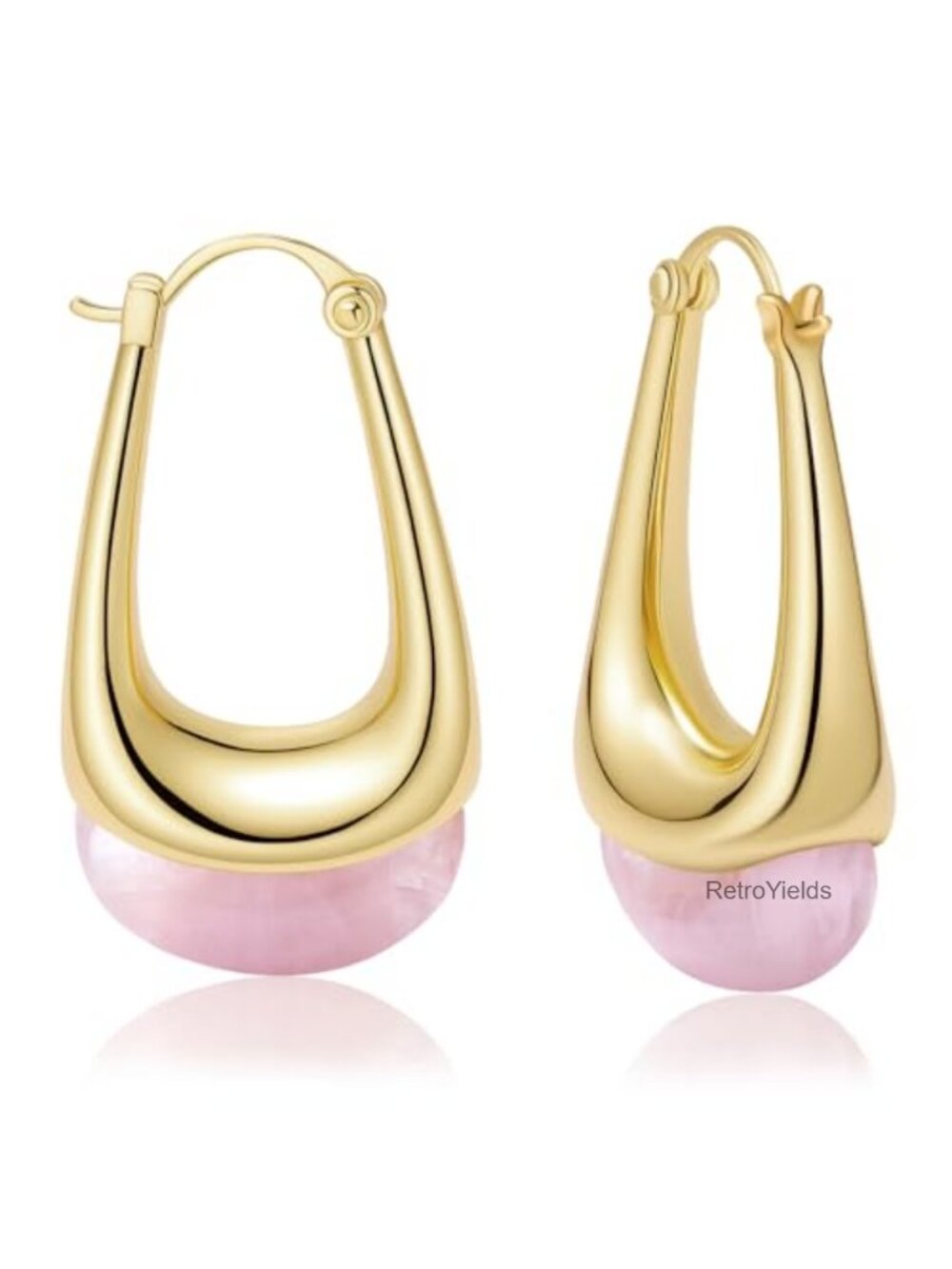 Resin Gold Plated Hoop Drop Dangle Earrings Leverback Statement Boho Chic
